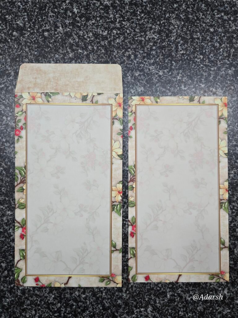 Vintage Botanical Wedding Invitation Insert and Envelope Set