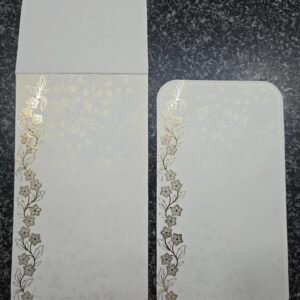 Shimmer White Damask Wedding Invitation Insert and Envelope Set