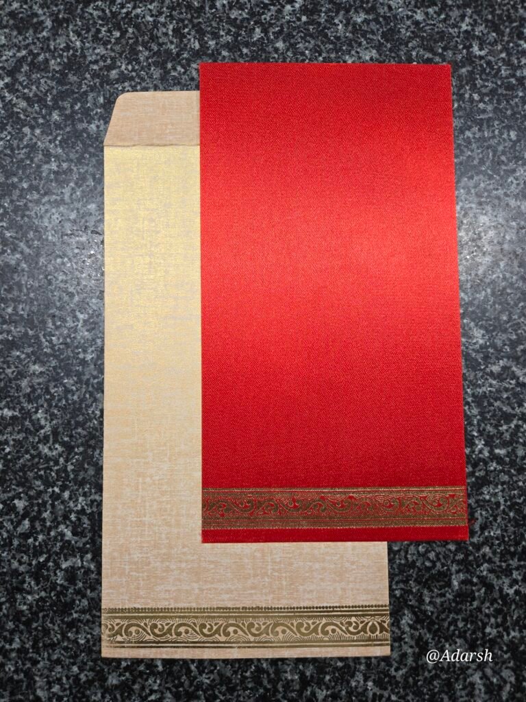 Traditional Red and Cream Wedding Invitation Card