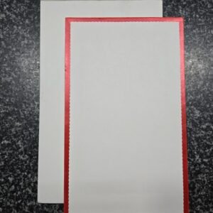 Plain White Wedding Invitation Insert with Red Foil Border