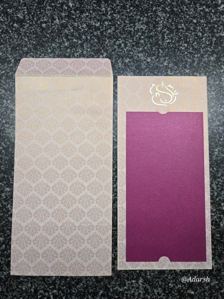 Lord Ganesha Wedding Invitation Envelope and Card Holder Set