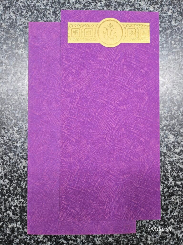 Purple Lord Ganesha Invitation Card