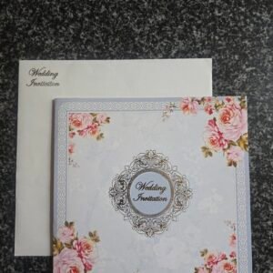Light Blue Floral Wedding Invitation Card