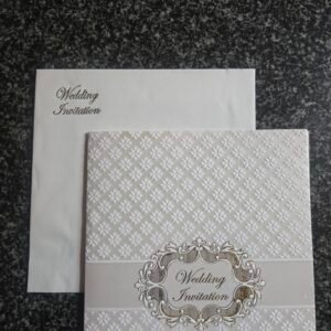 Cream Textured Wedding Invitation Card