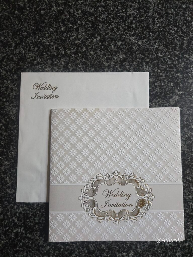 Cream Textured Wedding Invitation Card