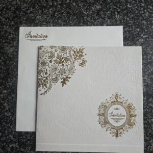 Off-White Crinkle Textured Invitation Card