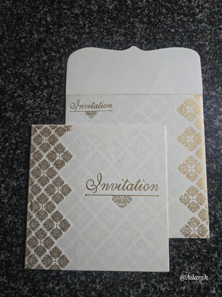 Off-White Shimmer Invitation Card