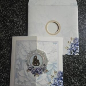 Light Blue Floral Interlocking Invitation Card