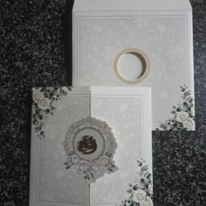 Sage Green Floral Interlocking Invitation Card