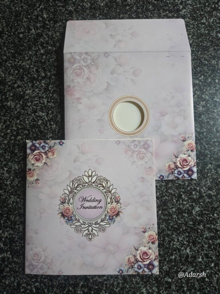 Blush Pink Floral Wedding Invitation Card