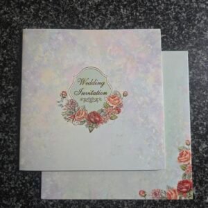 Pastel Holographic Floral Wedding Invitation Card