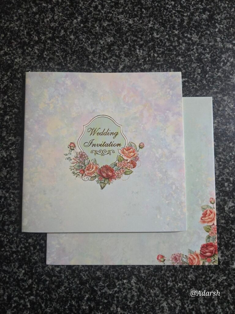 Pastel Holographic Floral Wedding Invitation Card