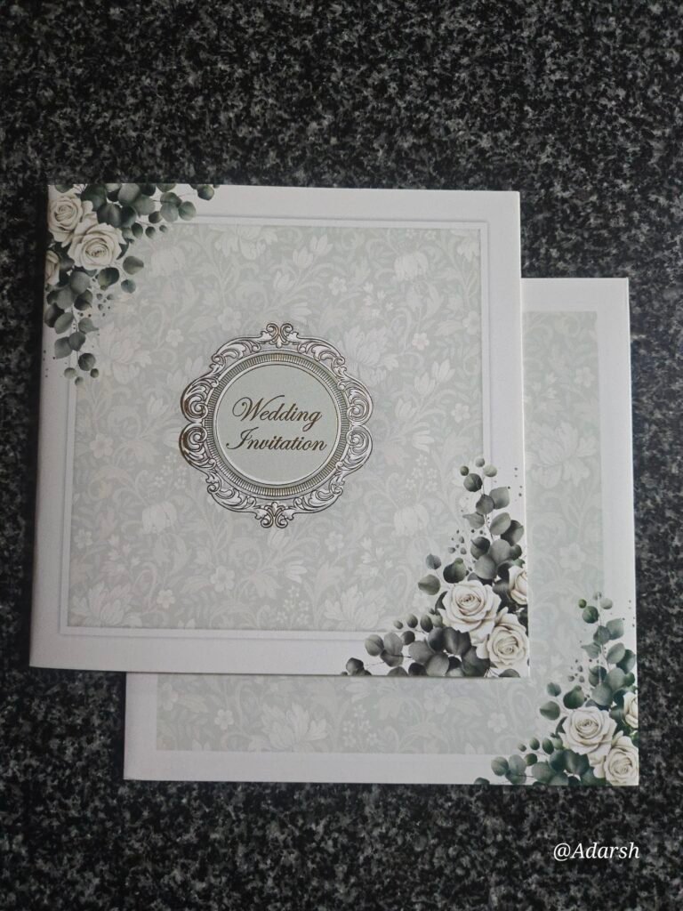 Sage Green Floral Wedding Invitation Card