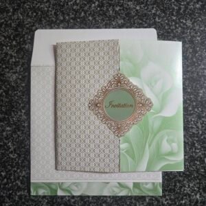 Light Green Floral Door Invitation Card