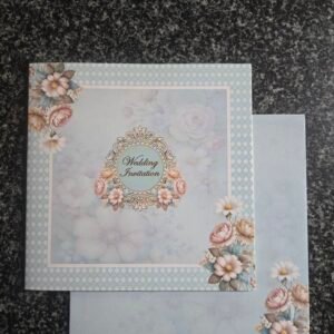 Light Blue Trellis Wedding Invitation Card