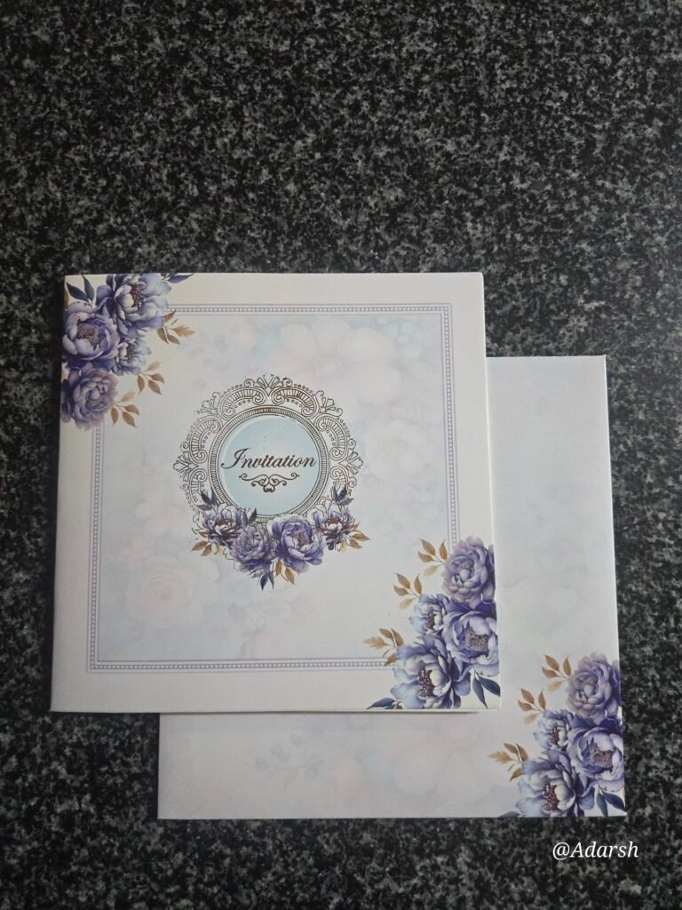 Light Blue Floral Invitation Card