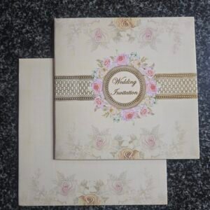 Vintage Cream Floral Wedding Card