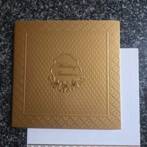 Metallic Gold Embossed Wedding Card