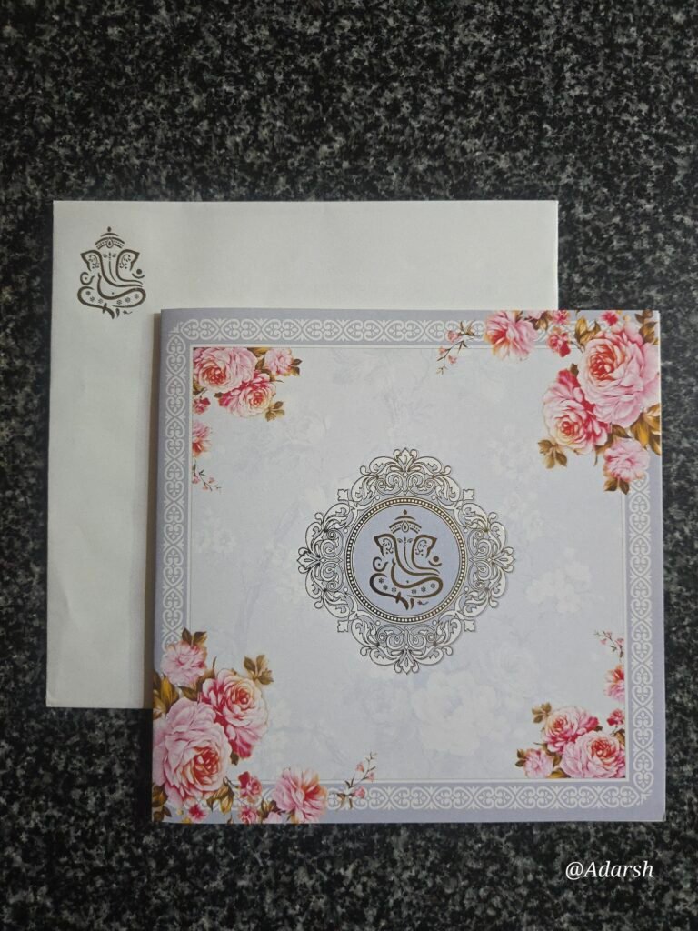 Light Grey Floral Invitation Card