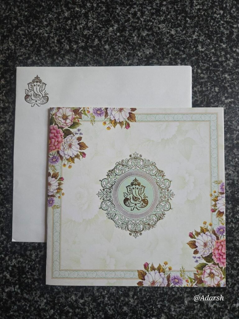 Cream Floral Invitation Card
