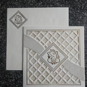 White Laser-Cut Lattice Wedding Invitation Card