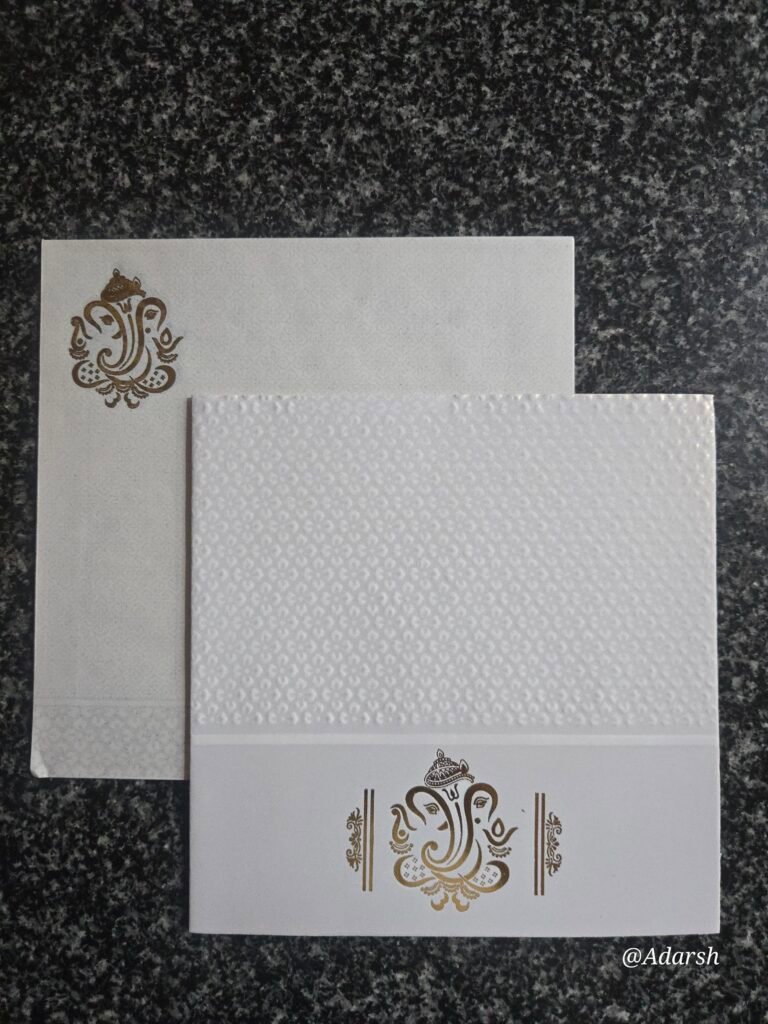 Off-White Diamond-Weave Wedding Invitation Card