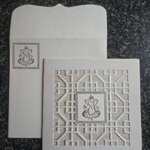 Off-White Laser-Cut Maze Lattice Wedding Invitation Card