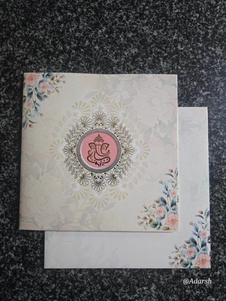 Blush Pink Floral Wedding Invitation Card