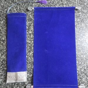 Royal Blue Velvet Scroll Invitation Card