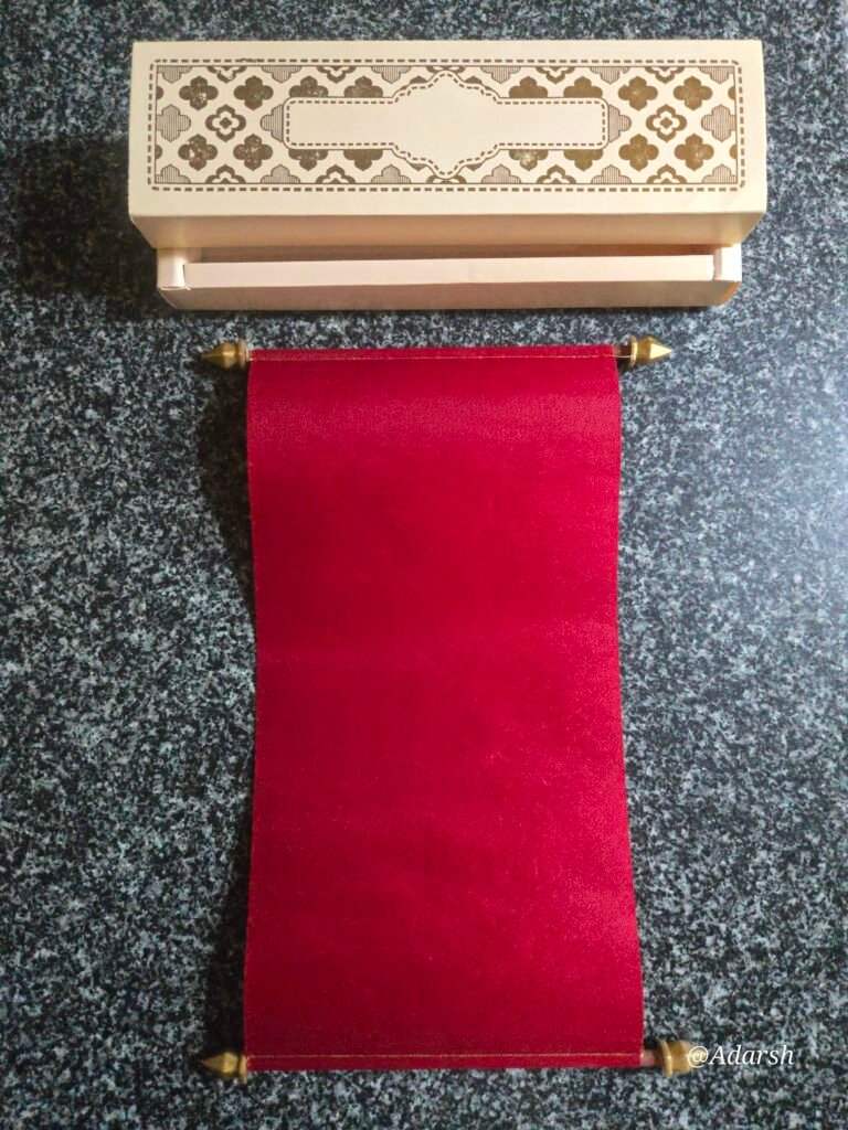 Red Fabric Scroll Invitation Card