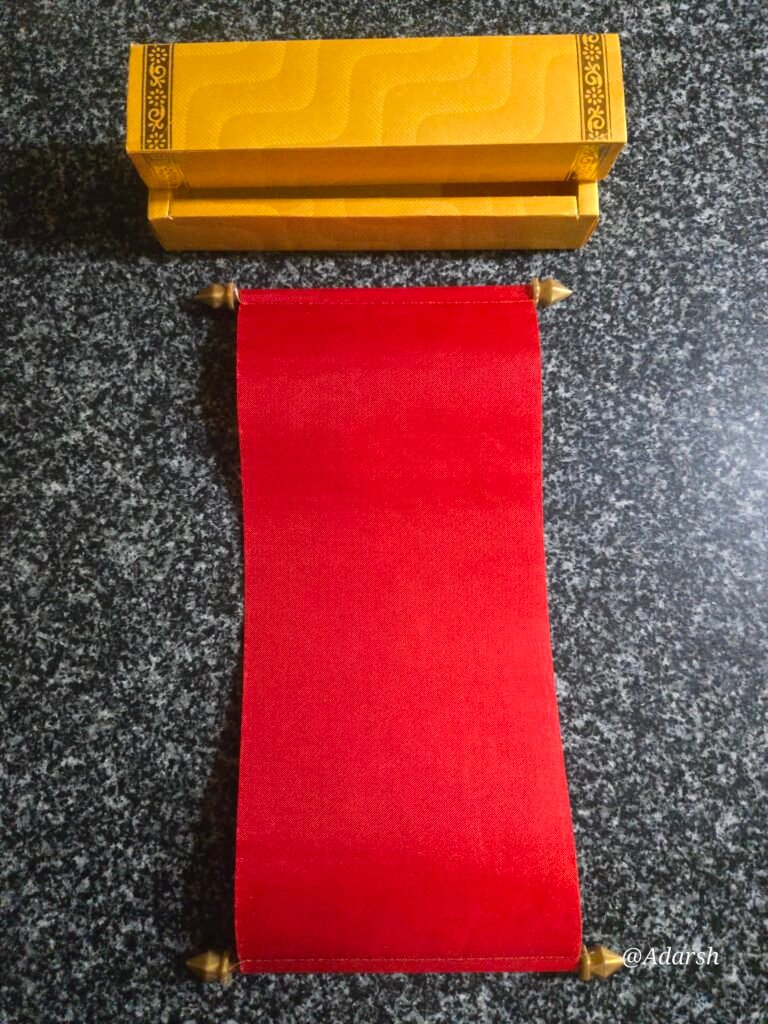 Red Fabric Scroll Invitation Card