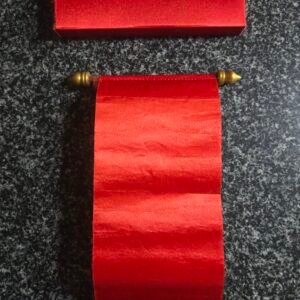 Crimson Red Silk Scroll Wedding Invitation Card
