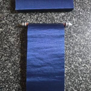 Royal Blue Silk Scroll Wedding Invitation Card