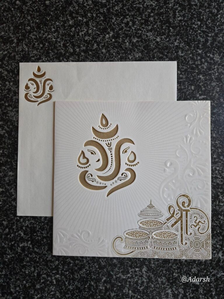 Die-Cut Ganesha Wedding Invitation Card