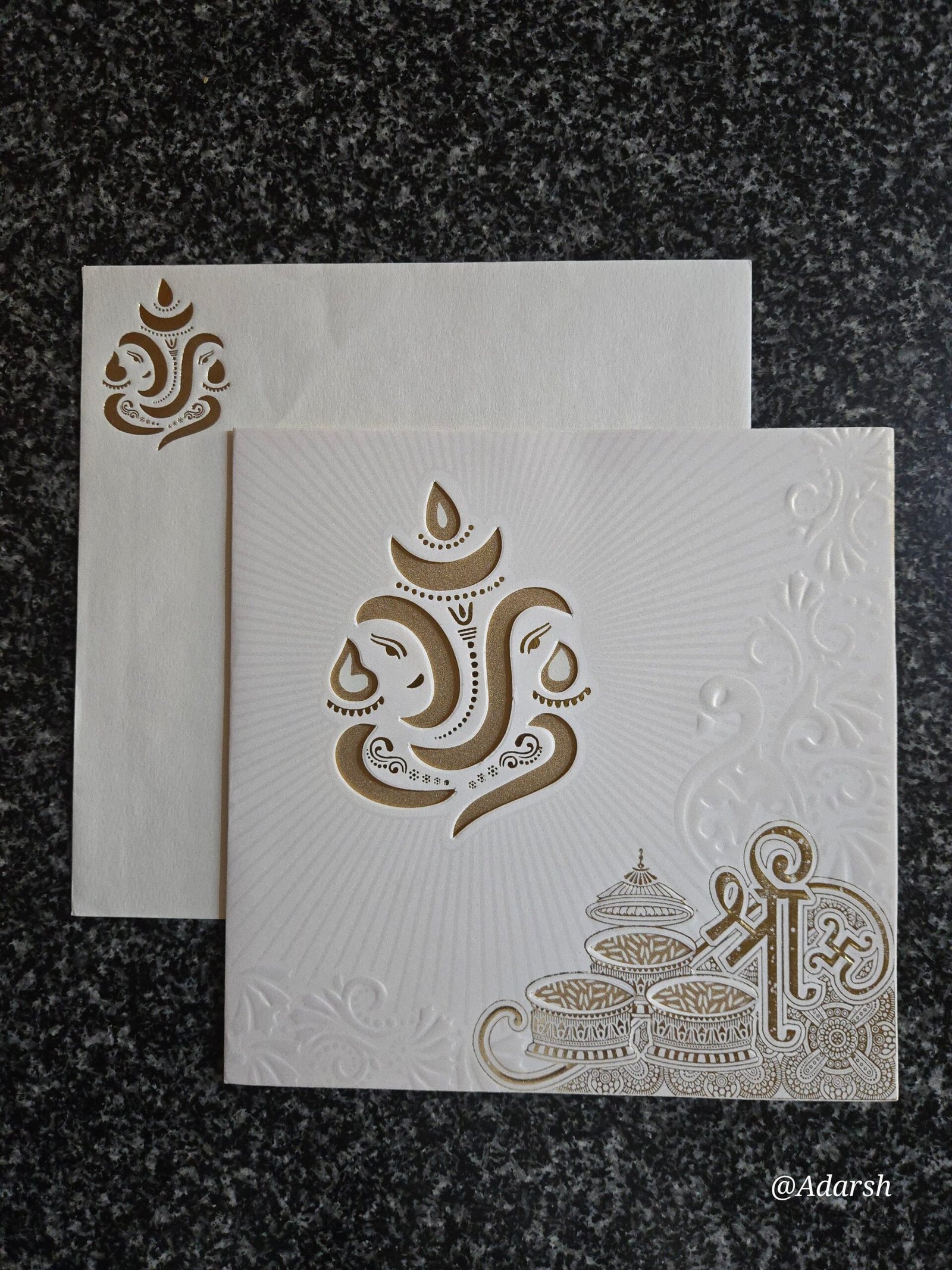 Die-Cut Ganesha Wedding Invitation Card