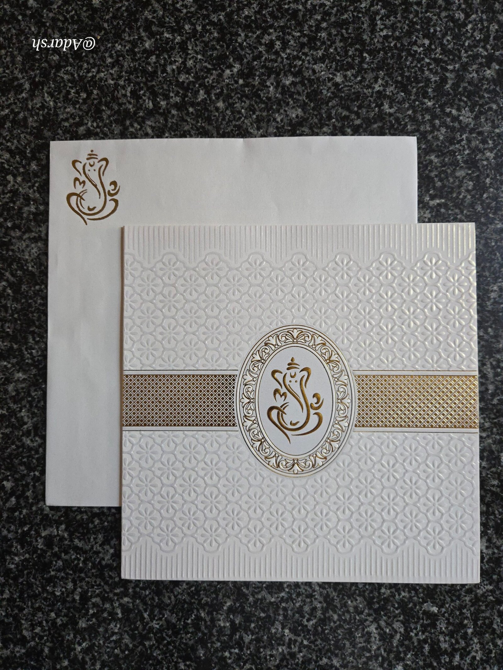 Embossed Geometric Wedding Invitation Card