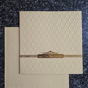 Self-Embossed Cream Square Wedding Invitation Card