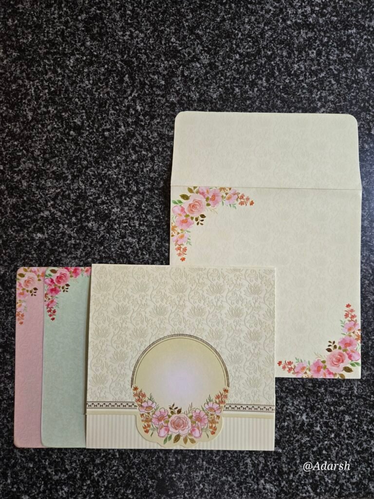 Multi-Leaf Pastel Floral Wedding Invitation Card