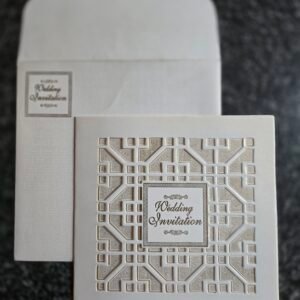 Embossed Geometric Square Wedding Invitation Card