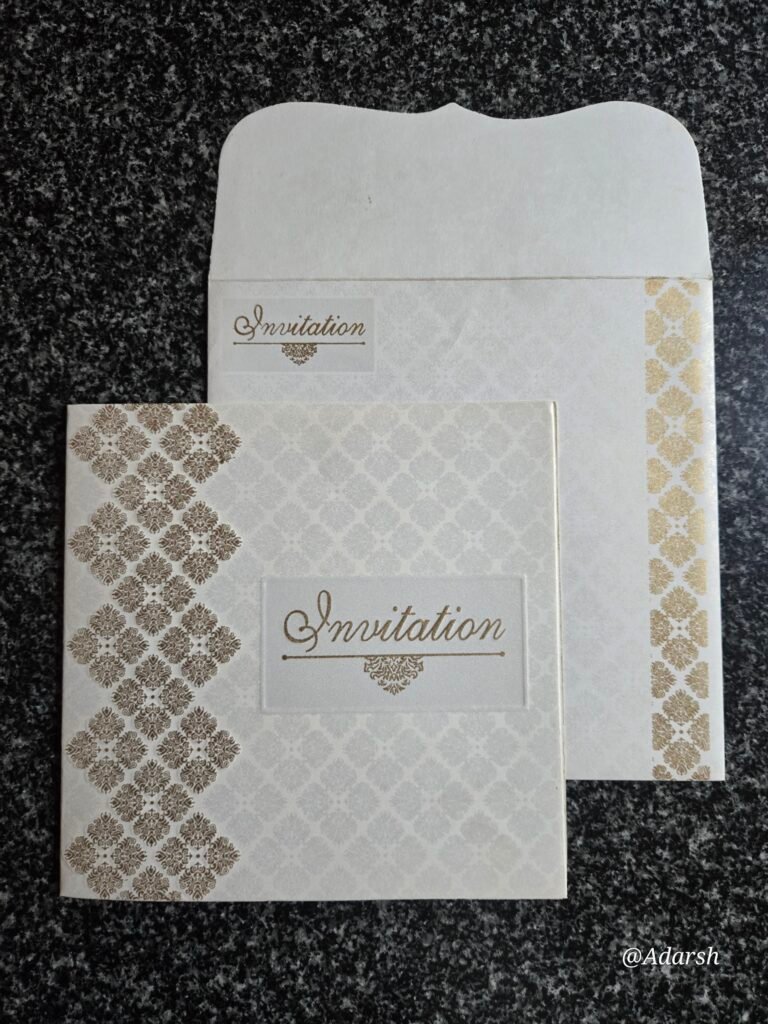 Self-Embossed Cream Square Invitation Card