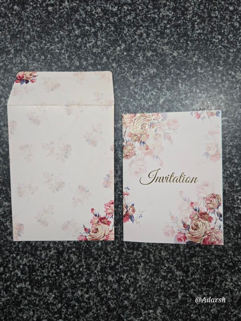An elegant English rose garden theme Invitation Card