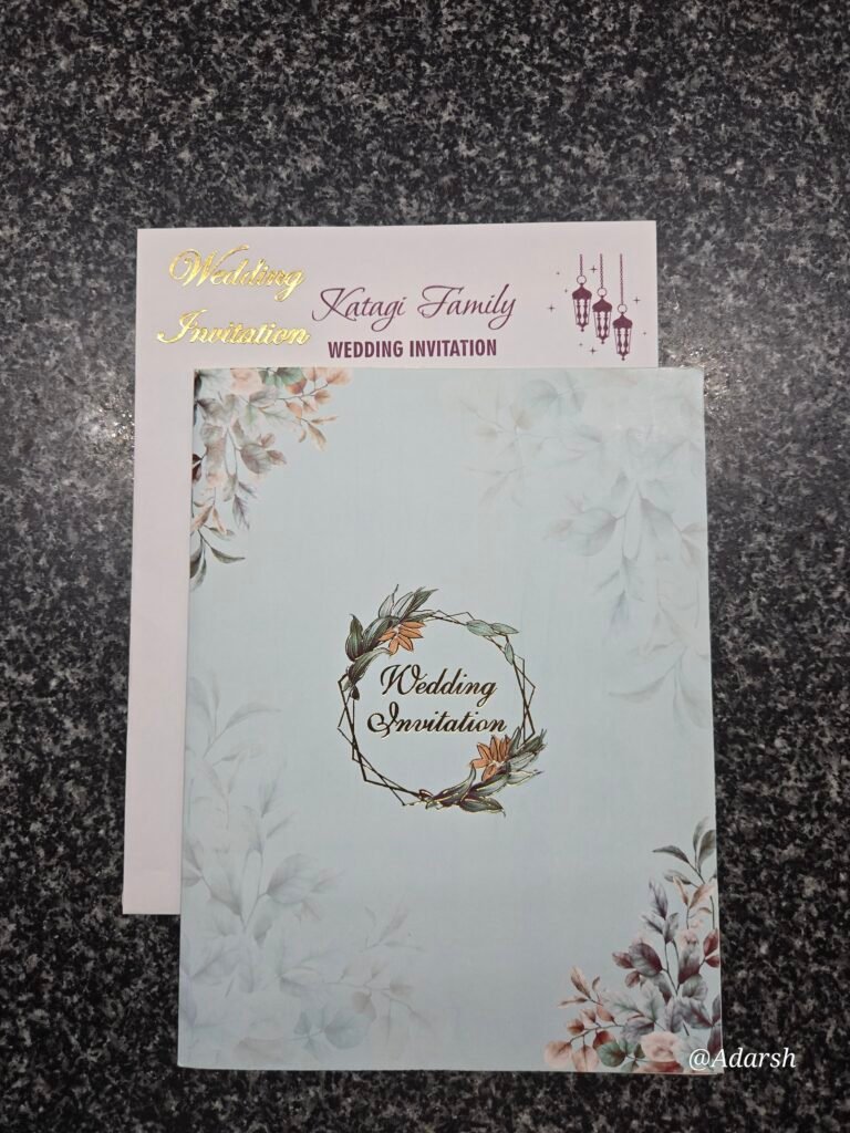 Botanical wreath and lantern Invitataion Card