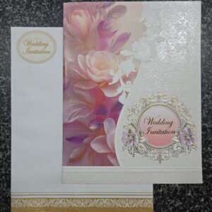 Purple floral and diagonal split texture Invitation Card