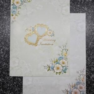 elegant floral and interlocking hearts theme Card