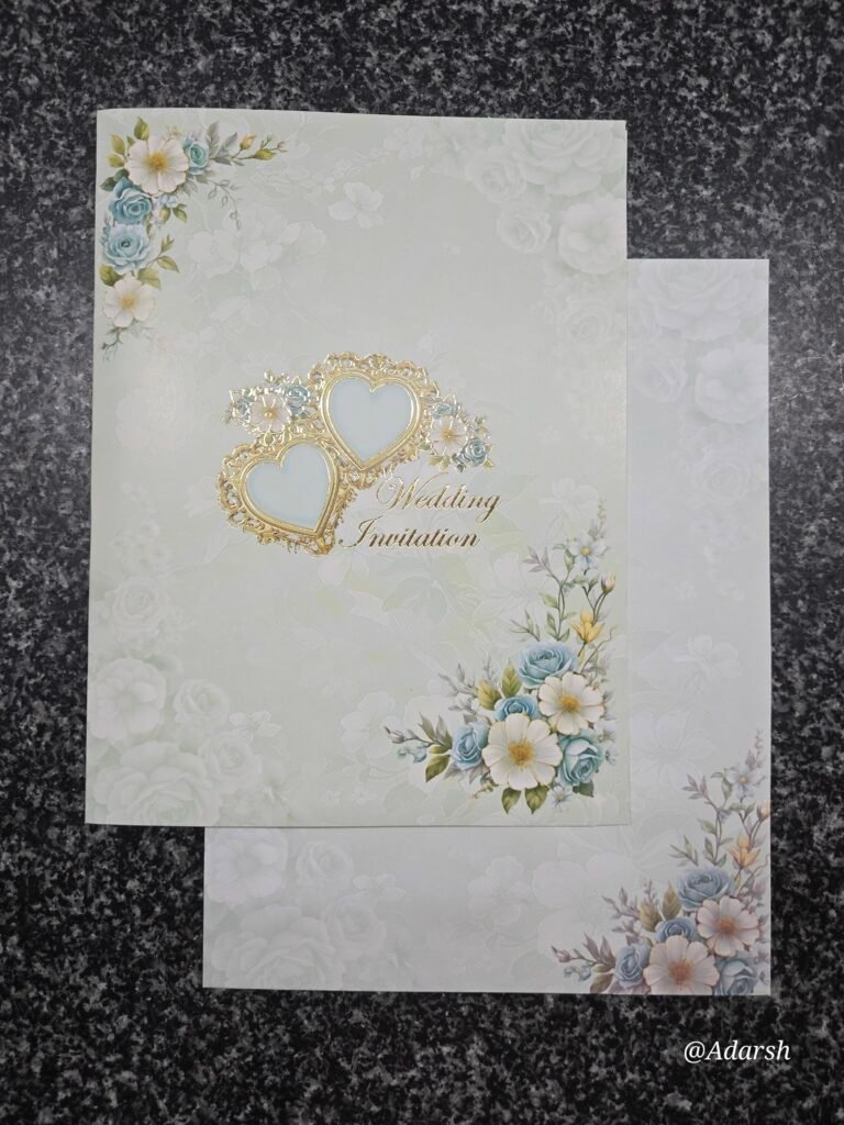 elegant floral and interlocking hearts theme Card