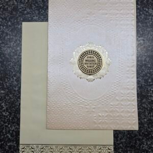 Elegant text-based medallion on a premium shimmering cream base Card