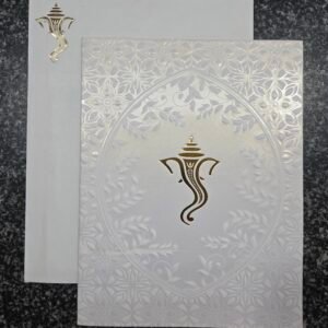 a minimalist and modern Ganesha motif Wedding Card