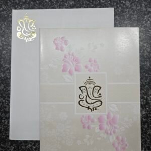 Elegant Ganesha and floral Wedding Card
