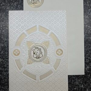 Premium geometric and Ganesha on highly textured pearlescent base Card