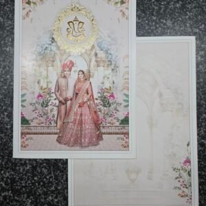 Royal bride & groom portrait and palace architecture Invitation Card